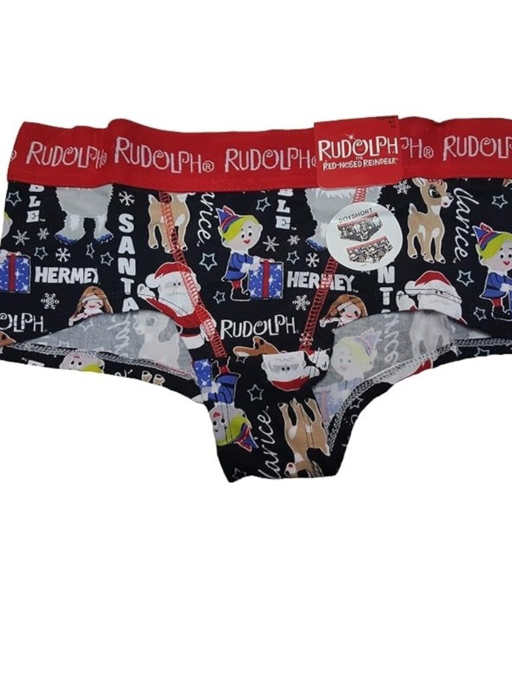 Womens Christmas Rudolph The Red-Nosed Reindeer Seamless Boy Shorts Panties NWT